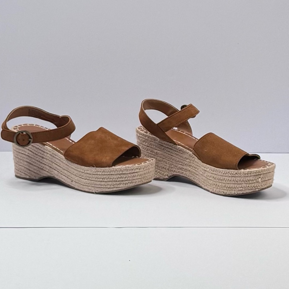 Brown Espadrille Wedge Sandals